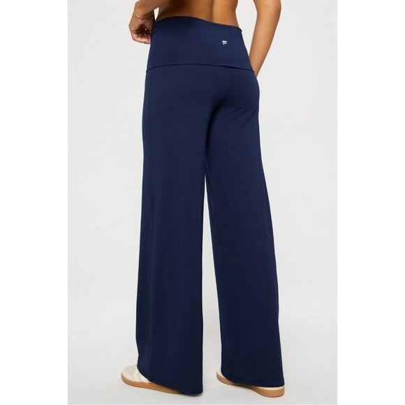 Women's - Fabletics Navy Blue PureLuxe Foldover Pants, Size Large - Picture 2 of 8